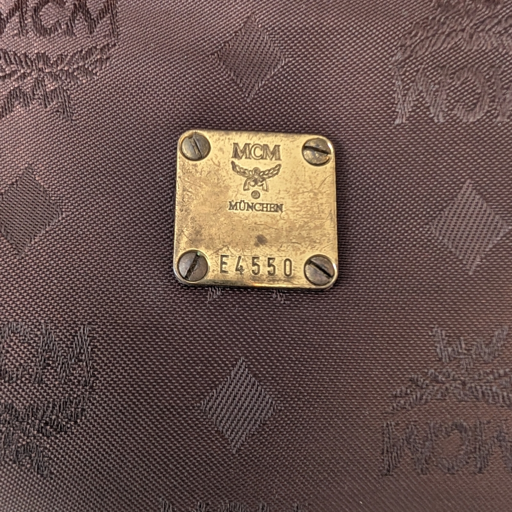 MCM Dark Brown Visetos Nylon Satchel - Picture 9 of 12